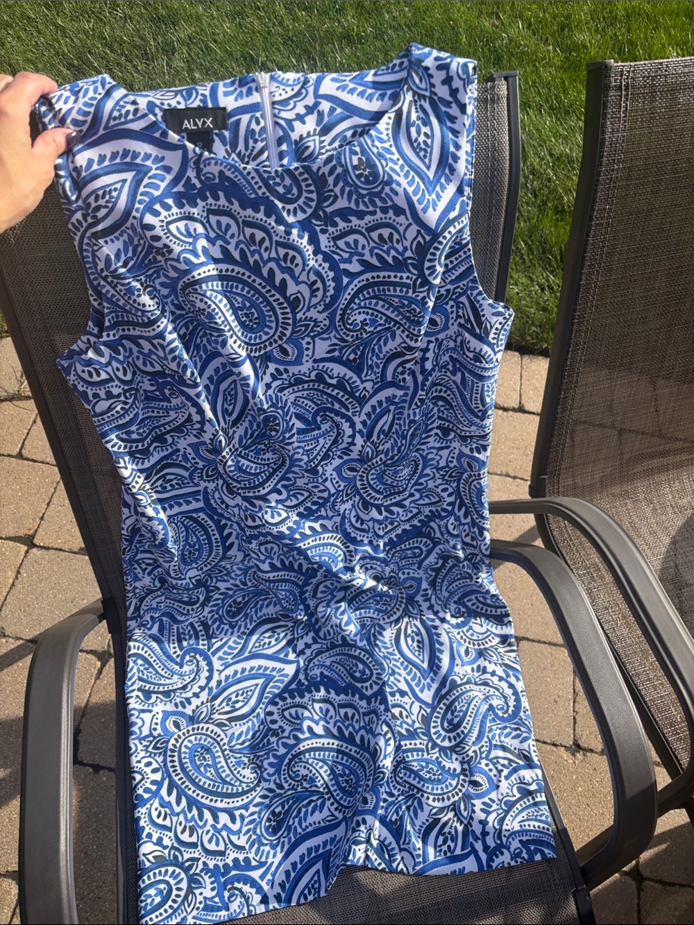ALYX Blue and White Paisley Mini Dress